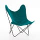 Fauteuil AA Coton, Structure noir, Toile vert Algue 