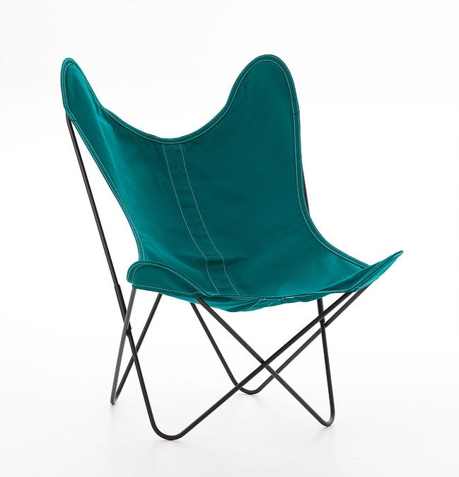 Fauteuil AA Coton de Airborne, Structure noir, Toile vert Algue 