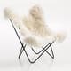 Fauteuil AA Le Lhassa, Structure acier thermolaqué noir, Blanc