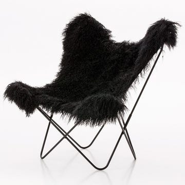 Fauteuil AA Le Lhassa de Airborne, Structure acier thermolaqué noir, Noir