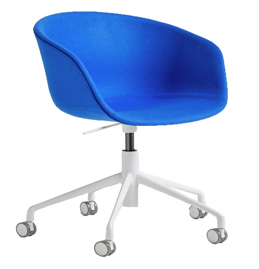 Fauteuil AAC53 de Hay, Piétement en aluminium teinté blanc, Divina 756