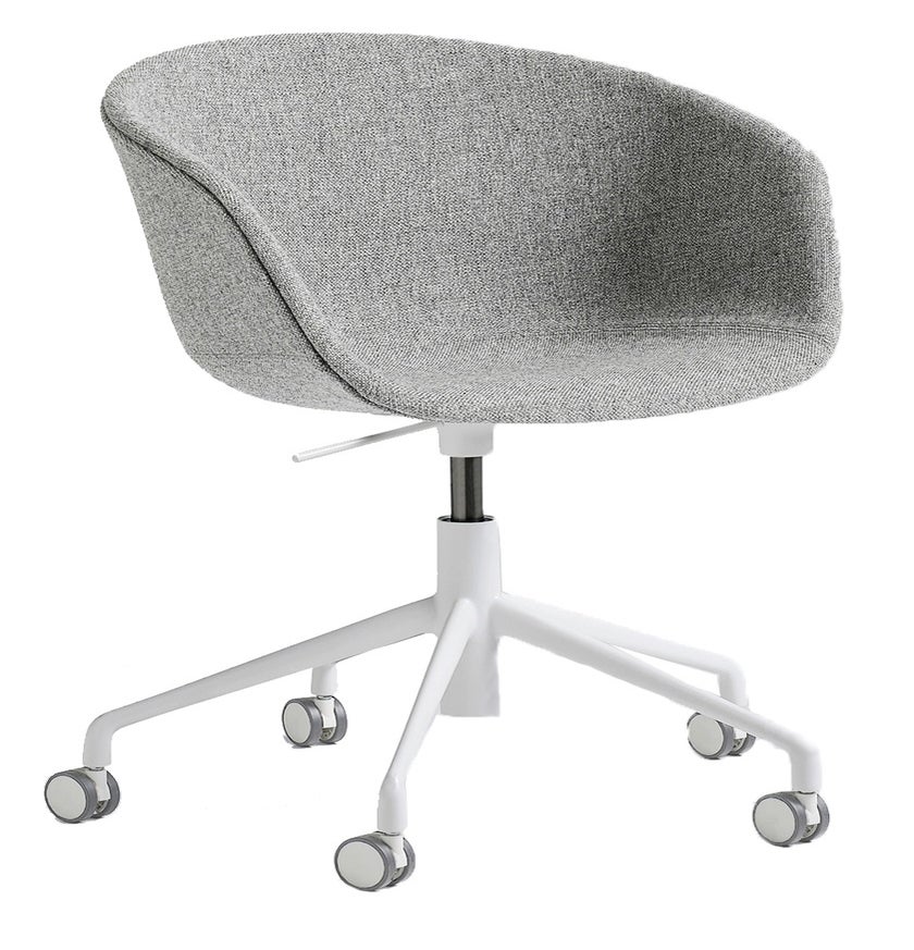 Fauteuil AAC53 de Hay, Piétement en aluminium teinté blanc, Hallingdal 130