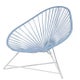 Fauteuil ACAPULCO, Avec structure blanche, Bleu fjord