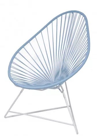 Fauteuil ACAPULCO de Boqa, Avec structure blanche, Bleu fjord Fauteuil ACAPULCO de Boqa, Avec structure blanche, Bleu fjord