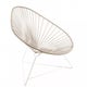 Fauteuil ACAPULCO, Avec structure blanche, Lin