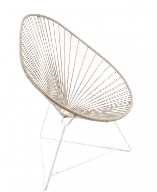 Fauteuil ACAPULCO de Boqa, Avec structure blanche, Lin Fauteuil ACAPULCO de Boqa, Avec structure blanche, Lin