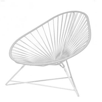 Fauteuil ACAPULCO de Boqa, Avec structure blanche, Gris silex