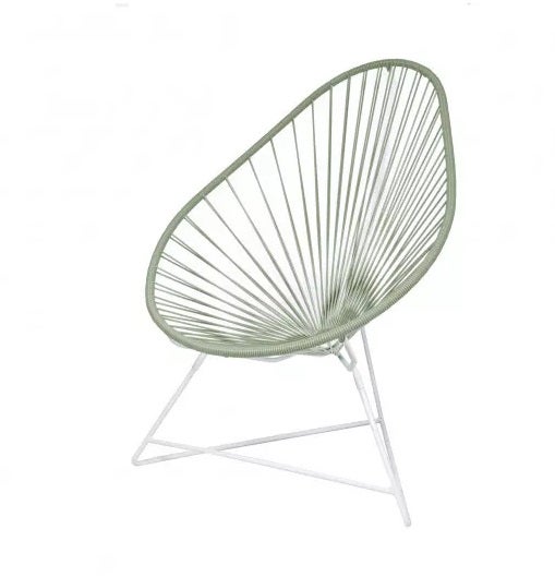 Fauteuil ACAPULCO de Boqa, Avec structure blanche, Vert olive Fauteuil ACAPULCO de Boqa, Avec structure blanche, Vert olive