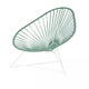 Fauteuil ACAPULCO, Avec structure blanche, Vert sauge