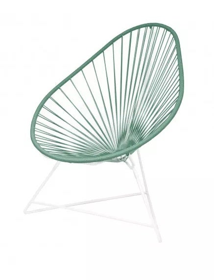 Fauteuil ACAPULCO de Boqa, Avec structure blanche, Vert sauge Fauteuil ACAPULCO de Boqa, Avec structure blanche, Vert sauge