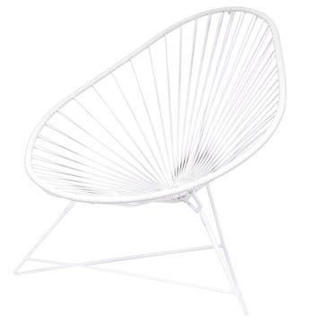 Fauteuil ACAPULCO de Boqa, Avec structure blanche, Blanc