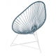 Fauteuil ACAPULCO, Avec structure blanche, Bleu océan