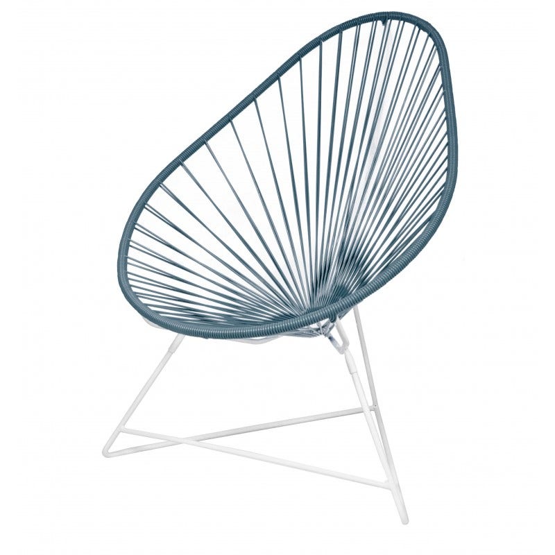Fauteuil ACAPULCO de Boqa, Avec structure blanche, Bleu océan Fauteuil ACAPULCO de Boqa, Avec structure blanche, Bleu océan