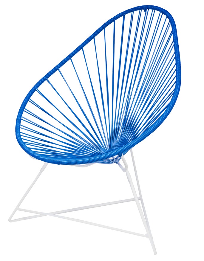 Fauteuil ACAPULCO de Boqa, Avec structure blanche, Bleu nuit Fauteuil ACAPULCO de Boqa, Avec structure blanche, Bleu nuit
