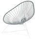 Fauteuil ACAPULCO, Avec structure blanche, Gris