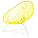 Fauteuil ACAPULCO, Avec structure blanche, Jaune