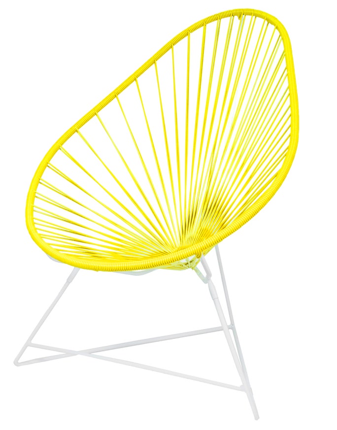 Fauteuil ACAPULCO de Boqa, Avec structure blanche, Jaune Fauteuil ACAPULCO de Boqa, Avec structure blanche, Jaune