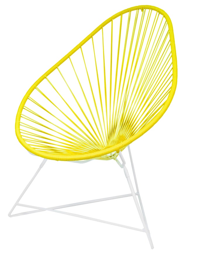 Fauteuil ACAPULCO de Boqa, Avec structure blanche, Moutarde Fauteuil ACAPULCO de Boqa, Avec structure blanche, Moutarde