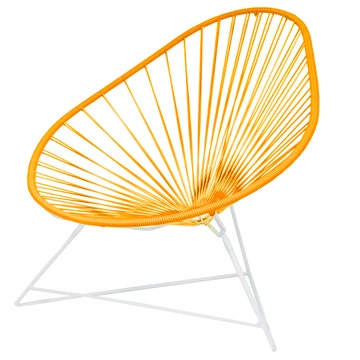 Fauteuil ACAPULCO de Boqa, Avec structure blanche, Orange