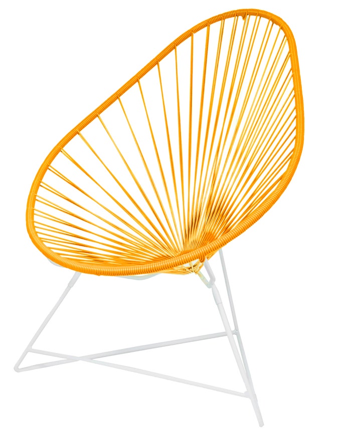 Fauteuil ACAPULCO de Boqa, Avec structure blanche, Orange Fauteuil ACAPULCO de Boqa, Avec structure blanche, Orange
