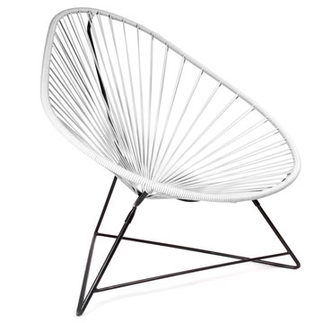 Fauteuil ACAPULCO de Boqa avec structure noire, Blanc
