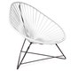 Fauteuil ACAPULCO avec structure noire, Blanc