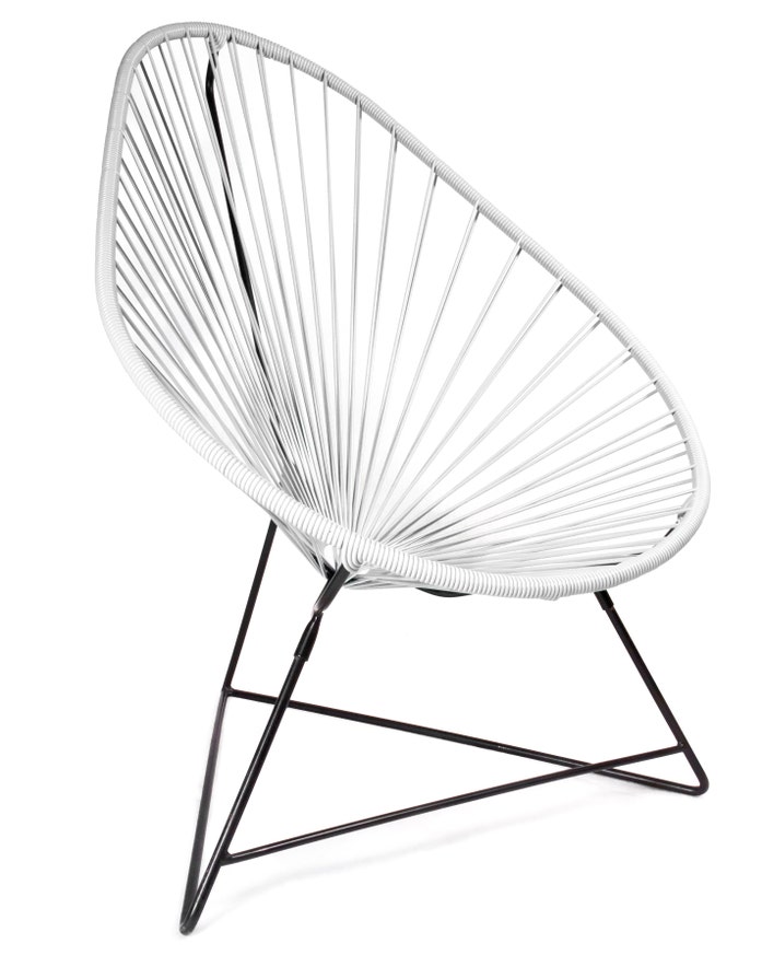 Fauteuil ACAPULCO de Boqa avec structure noire, Blanc Fauteuil ACAPULCO de Boqa avec structure noire, Blanc
