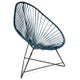 Fauteuil ACAPULCO avec structure noire, Bleu océan
