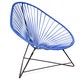 Fauteuil ACAPULCO avec structure noire, Bleu nuit