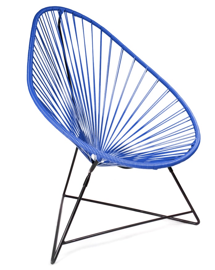 Fauteuil ACAPULCO de Boqa avec structure noire, Bleu nuit Fauteuil ACAPULCO de Boqa avec structure noire, Bleu nuit