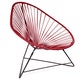 Fauteuil ACAPULCO avec structure noire, Bordeaux