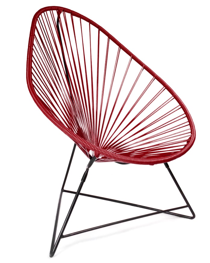Fauteuil ACAPULCO de Boqa avec structure noire, Bordeaux Fauteuil ACAPULCO de Boqa avec structure noire, Bordeaux