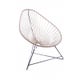 Fauteuil ACAPULCO avec structure noire, Lin