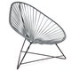 Fauteuil ACAPULCO avec structure noire, Gris