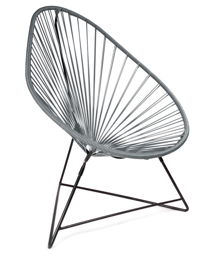Fauteuil ACAPULCO de Boqa avec structure noire, Gris Fauteuil ACAPULCO de Boqa avec structure noire, Gris