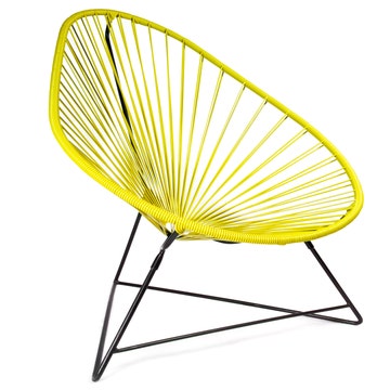 Fauteuil ACAPULCO de Boqa avec structure noire, Jaune