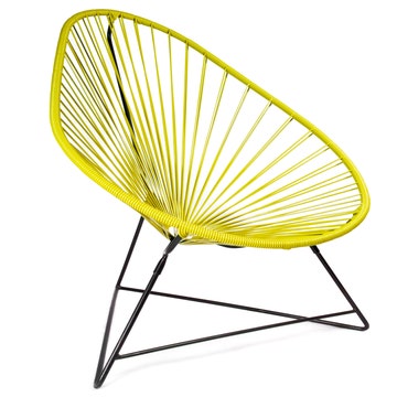 Fauteuil ACAPULCO de Boqa avec structure noire, Moutarde