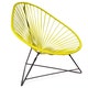 Fauteuil ACAPULCO avec structure noire, Moutarde