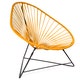 Fauteuil ACAPULCO avec structure noire, Orange