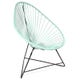 Fauteuil ACAPULCO avec structure noire, Vert d'eau