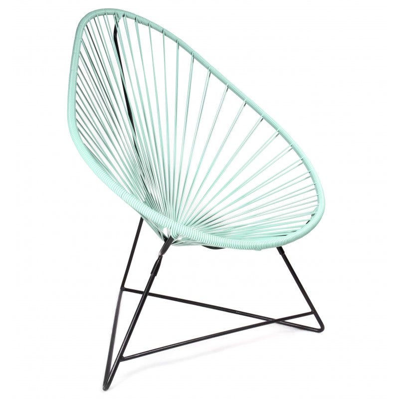 Fauteuil ACAPULCO de Boqa avec structure noire, Vert d'eau Fauteuil ACAPULCO de Boqa avec structure noire, Vert d'eau