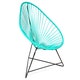Fauteuil ACAPULCO avec structure noire, Turquoise