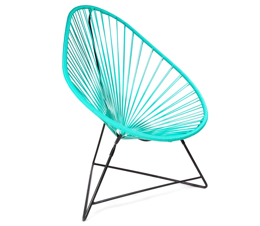 Fauteuil ACAPULCO de Boqa avec structure noire, Turquoise Fauteuil ACAPULCO de Boqa avec structure noire, Turquoise