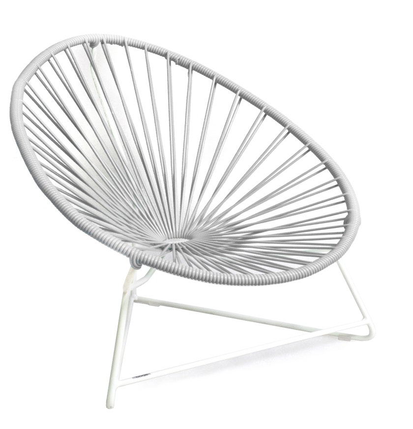 Fauteuil ACAPULCO ENFANT de Boqa avec structure blanche, Blanc