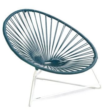Fauteuil ACAPULCO ENFANT de Boqa avec structure blanche, Bleu océan