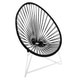 Fauteuil ACAPULCO ENFANT avec structure blanche, Noir d'aniline