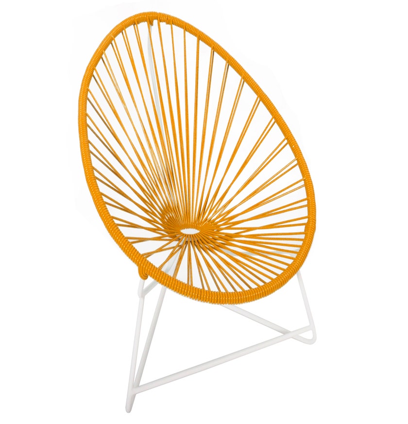 Fauteuil ACAPULCO ENFANT de Boqa avec structure blanche, Orange