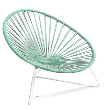 Fauteuil ACAPULCO ENFANT de Boqa avec structure blanche, Vert d'eau