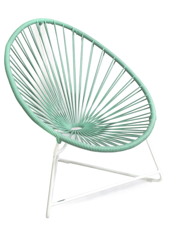 Fauteuil ACAPULCO ENFANT de Boqa avec structure blanche, Vert d'eau Fauteuil ACAPULCO ENFANT de Boqa avec structure blanche, Vert d'eau