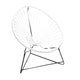 Fauteuil ACAPULCO ENFANT avec structure noire, Blanc d'argent